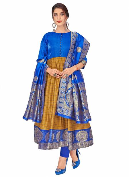 Yellow Colour Kulfi 2 Rahul NX New Latest Designer Ethnic Wear Banarasi Silk Gown Collection 1004